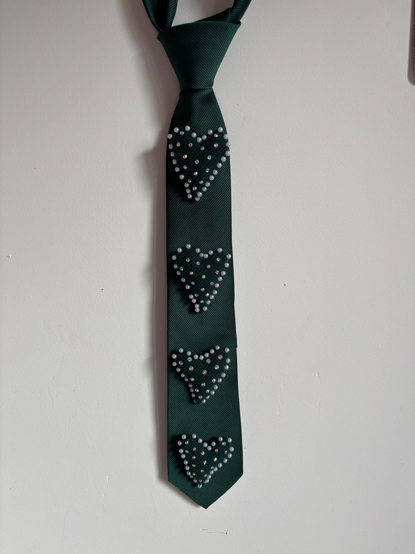 Cravate cœur vert