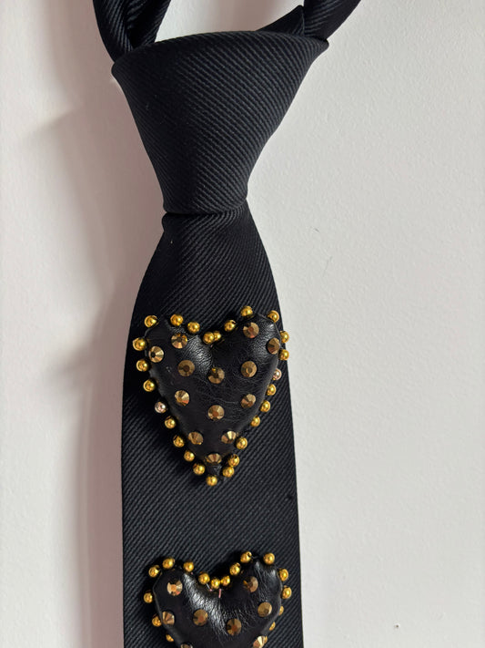 Cravate cœur noir