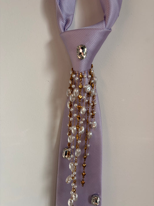 Cravate bijou lilas