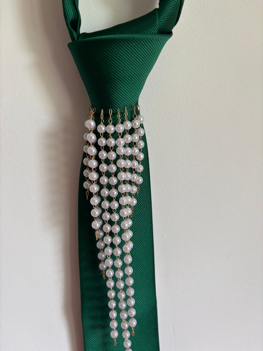 Cravate bijou  verte