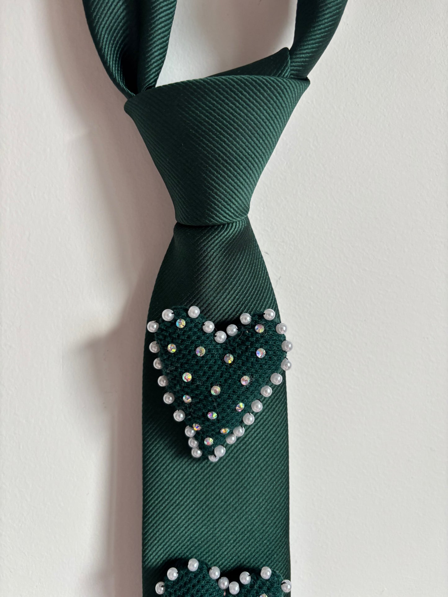 Cravate cœur vert