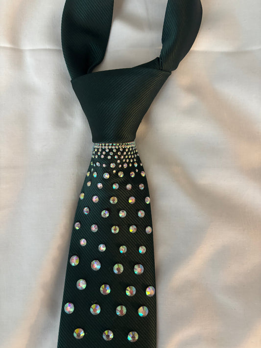 Cravate strass vert